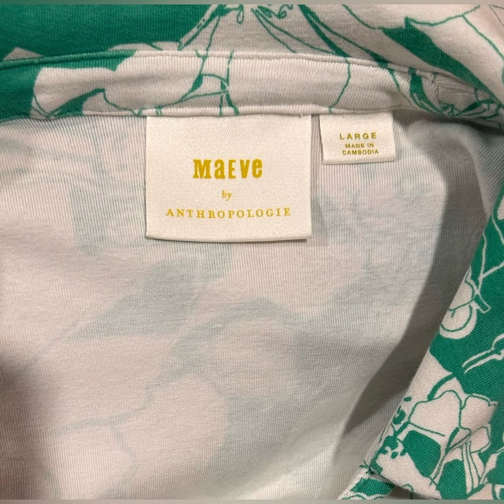 Maeve Ruched Blouse In Assorted Size L - Picture 4 of 5